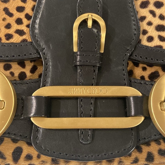 ROCKIN HOT JIMMY CHOO PONY HAIR LEOPARD PRINT SHOULDER BAG - Picture 3 of 9